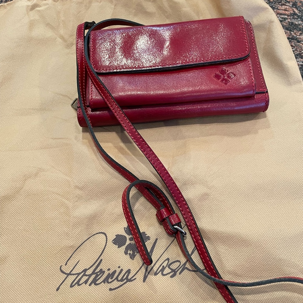 Authentic Patricia Nash Azario Red Crossbody Wallet, Brand New, Never Used